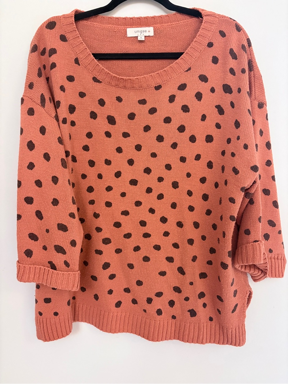Umgee Rust Dot Crewneck Sweater